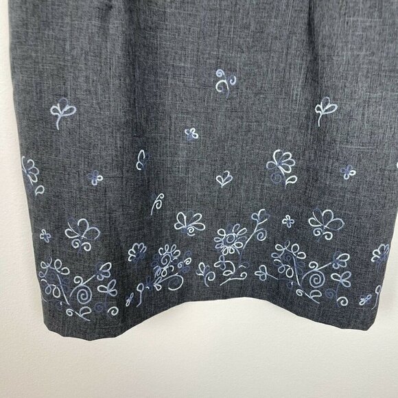 Byer Too! Y2K Gray Mini Party Evening Dress Size 9 Vintage Embroidered - Picture 2 of 6